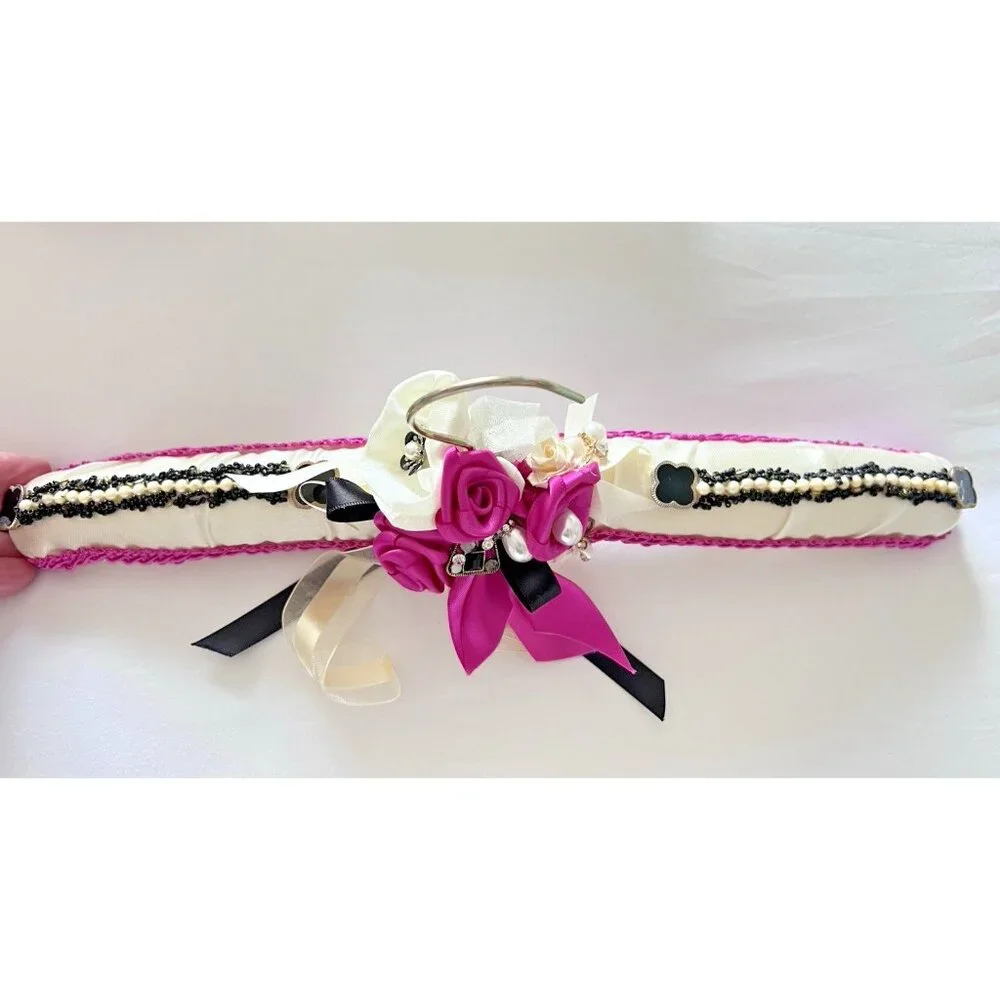 PAIR Vintage Satin Hangers Upcycled Wedding Dress Lingerie Elegant Handmade